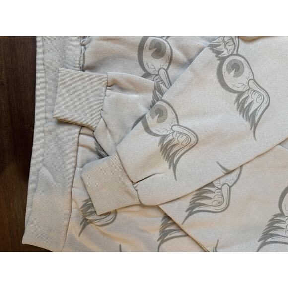 Von Dutch Hoodie Mens Small Beige Tan Pullover Fleece Winged Eyeball AOP Graphic - Picture 9 of 9